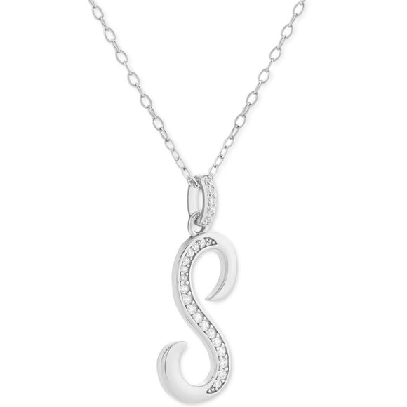 Holiday Lane Cubic Zirconia Infinity Pendant Necklace in Sterling Silver - Picture 1 of 4